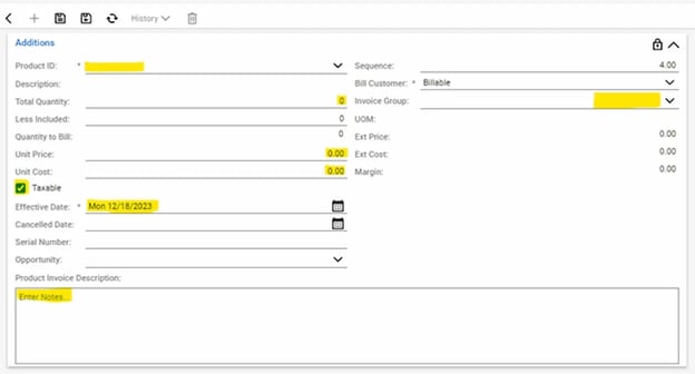 Page showing product information.
