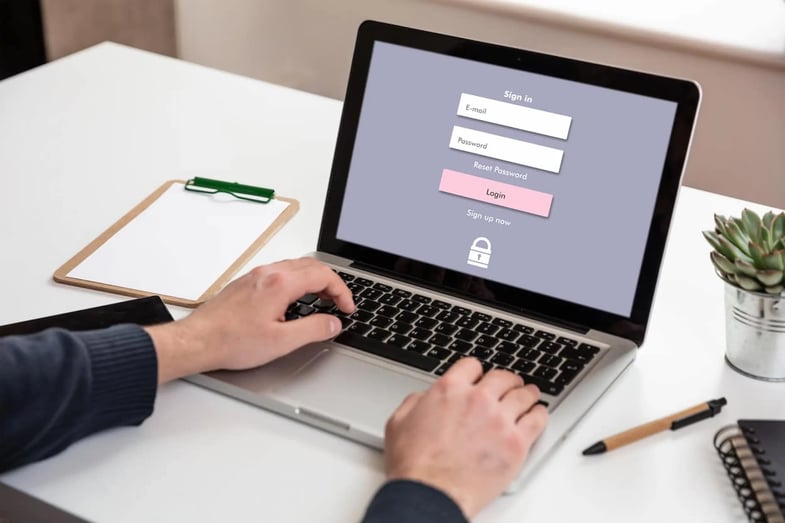 Login password on a laptop screen